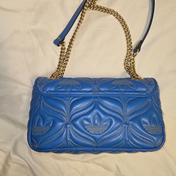GUCCI ADIDAS X GUCCI GG MARMONT Small Shoulder Leather Bag New - Picture 7 of 13